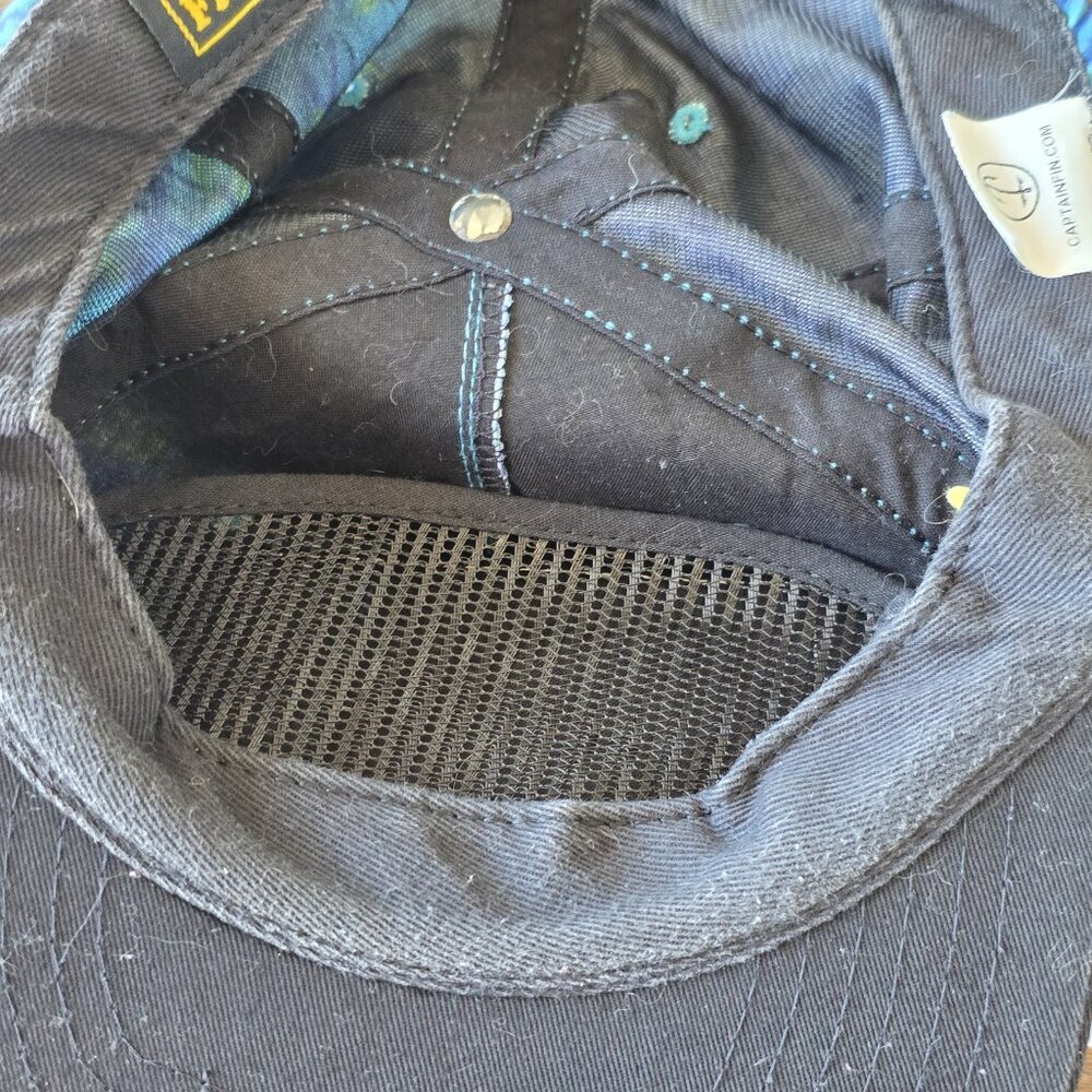 Captain Fin Fresh Catch Trucker Hat Blue Green Palm Trees Snapback Trucker - Picture 4 of 8